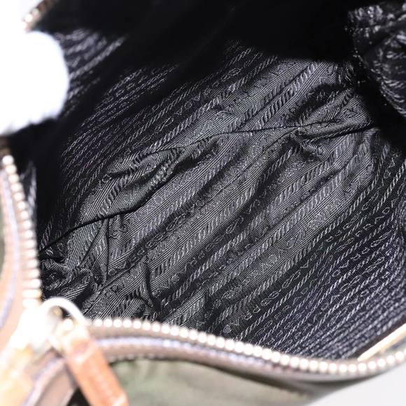 PRADA Shoulder Bag Nylon Green Gold Auth 90748 - Picture 11 of 16